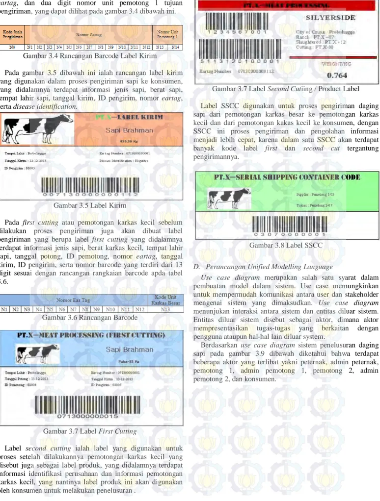 Gambar 3.4 Rancangan Barcode Label Kirim 