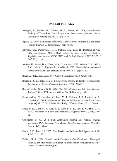 DAFTAR PUSTAKA. Ajizah, A., 2004, Sensitifitas Salmonella Typhi Murium ...