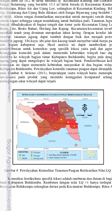 Gambar 8  Pewilayahan Komoditas Tanaman Pangan Berdasarkan Nilai LQ 