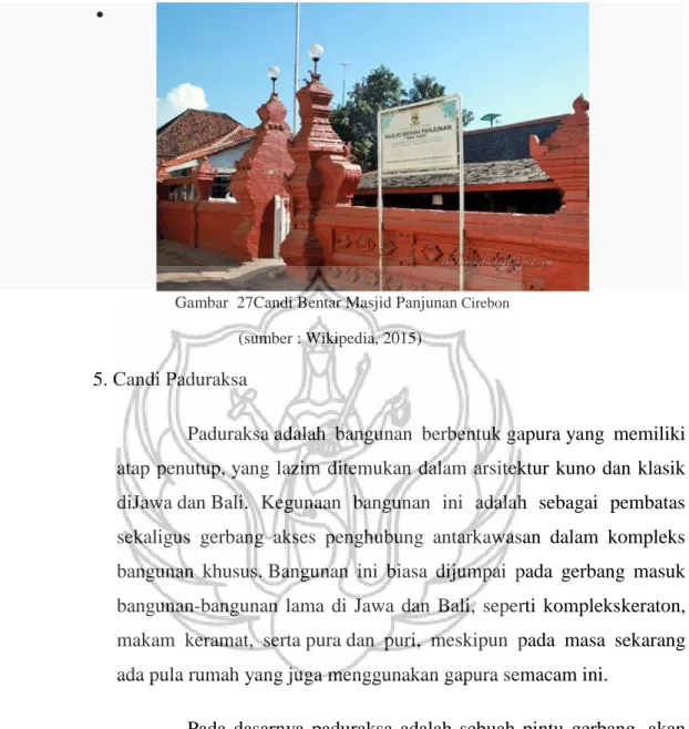 Gambar  27Candi Bentar Masjid Panjunan  Cirebon   (sumber : Wikipedia, 2015) 