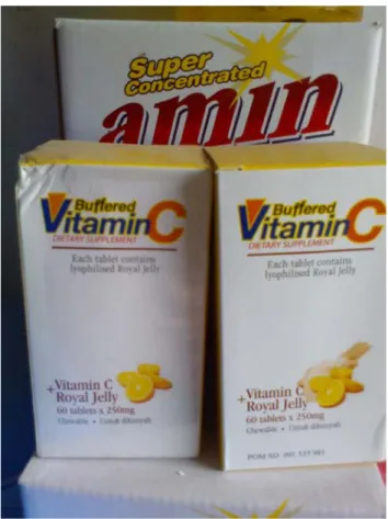 Gambar 7. Obat/Vitamin (pemberian dari salah seorang pemilik Klinik oleh ibu Via  Sinaga