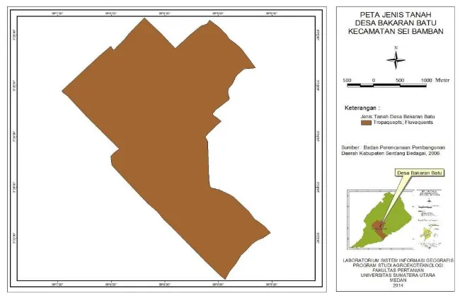 Gambar 1. Peta Jenis Tanah Desa Bakaran Batu Kecamatan Sei Bamban 
