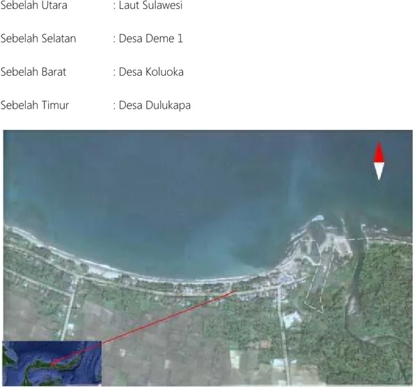 Gambar 36. Peta wilayah Desa Buluwatu Kabupaten Gorontalo Utara Sumber : citra ©2013 Terametric, Data Peta © 2013 Google MapIT