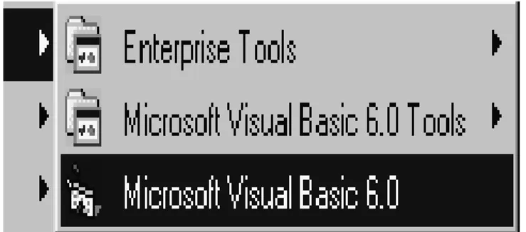 Gambar 2.11 Mengaktifkan IDE Visual Basic 6.0 