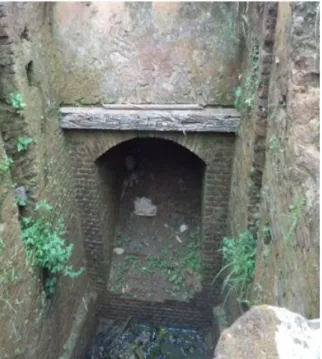 Foto 1. Sumur dan pintu masuk lorong (terowongan)  mendatar (Sumber: Balai Arkeologi Banjarmasin)