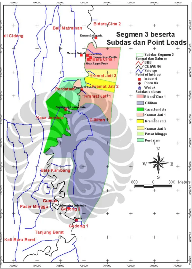 Gambar 4.3 Segmen 3 beserta Subdas dan Point Loads 