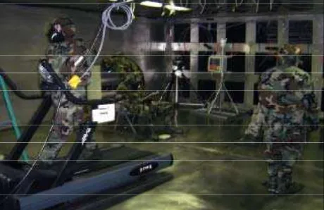 FIGURE 1 Man-in-Simulant Test exercises in the chamber. The PETMAN system is required to perform the same set of exercises as the soldiers shown
