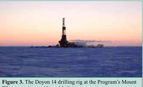 Figure 3. The Doyon 14 drilling rig at the Program’s Mount 