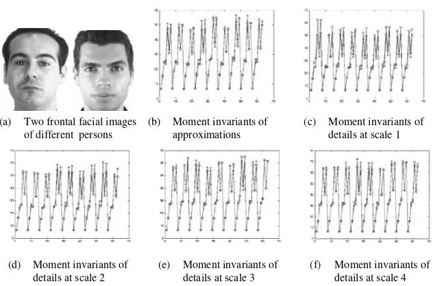 Figure 7. Comparison of wavelet reconstructed images between two frontal facial images of the same person