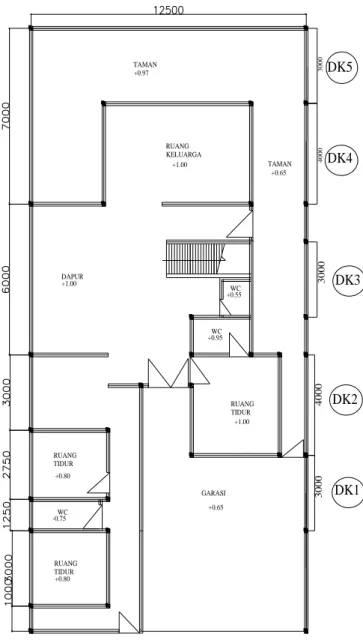 Gambar 4.4. Rumah Tipe 3 Bata Ringan Lantai 1  (Lampiran 4) 