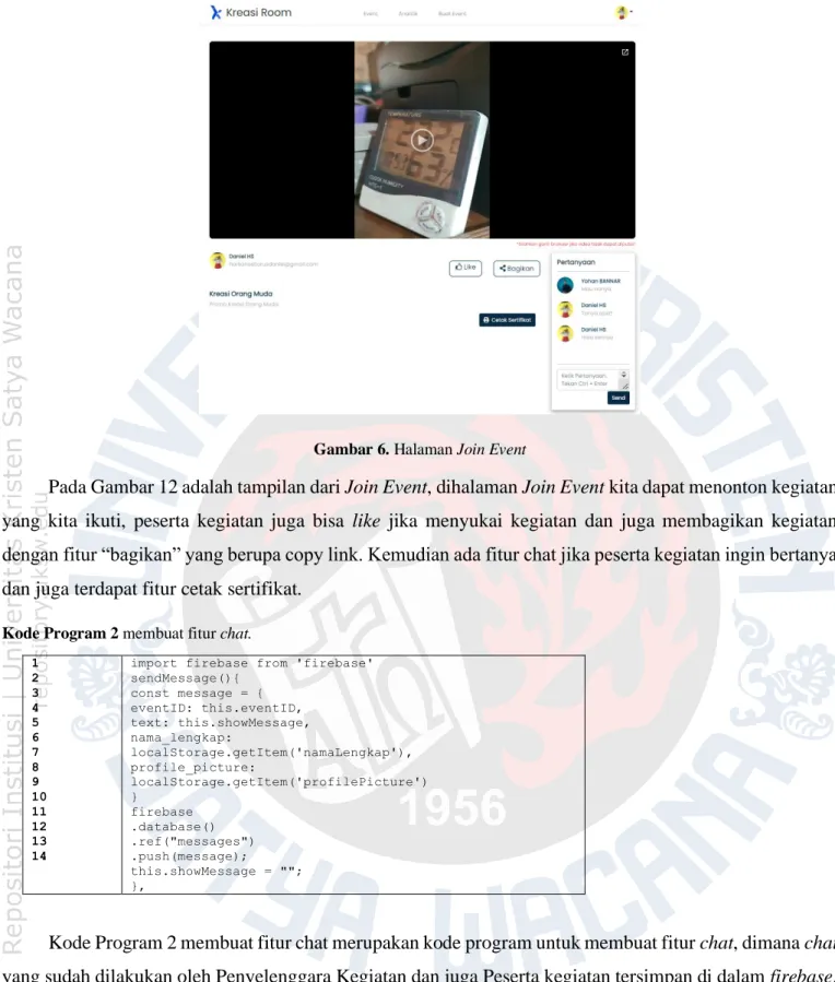 Gambar 6. Halaman Join Event 