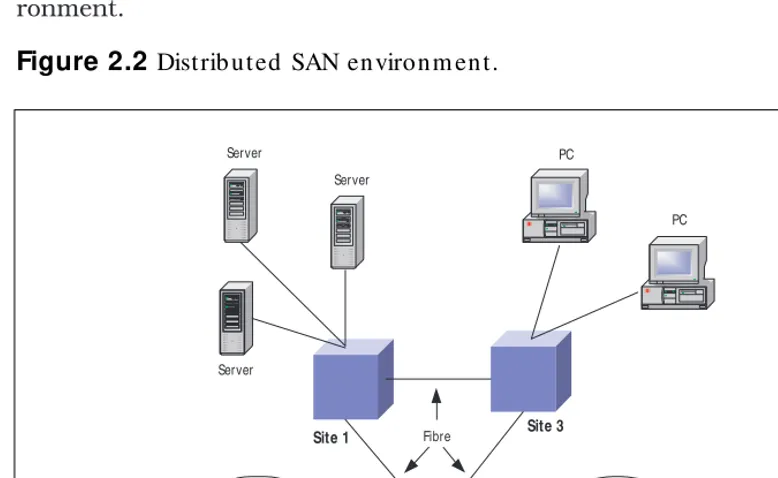 Figure 2.2 Distributed SAN environment.