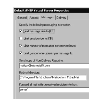 Figure 1.10 Exchange 2000 and Message Restrictions