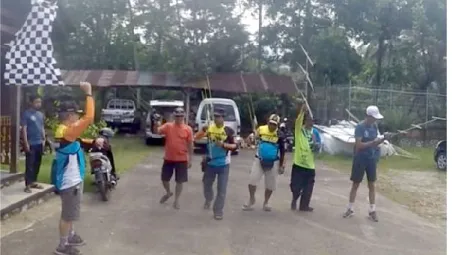 Gambar 1. Peserta melakukan START bersama pada ARDF 