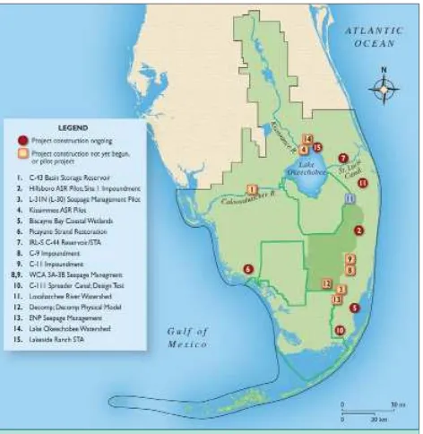 Figure 1. CERP projects implemented so far have been located on the periphery of the remnant Everglades