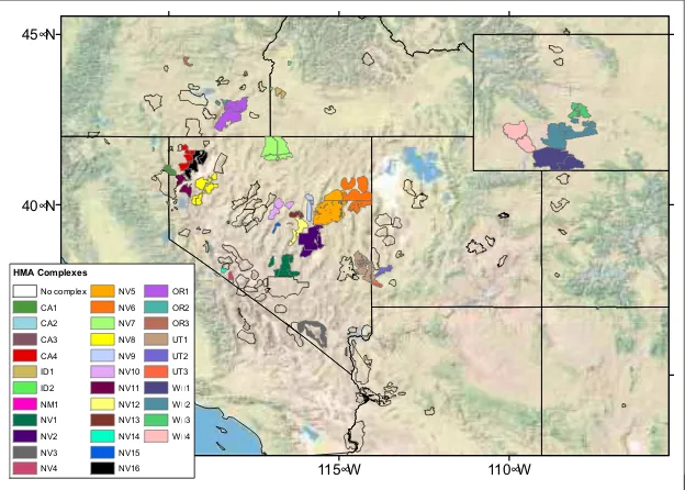 Figure 1. This map shows Herd Management Areas managed together or with is known or likely into Herd Management Area complexes can improve data quality and enhance population management