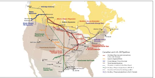 Figure 1 Existing and Proposed Canadian and U.S. Crude Oil Pipelines