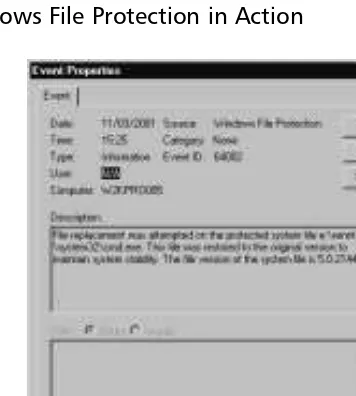 Figure 2.15 Windows File Protection in Action