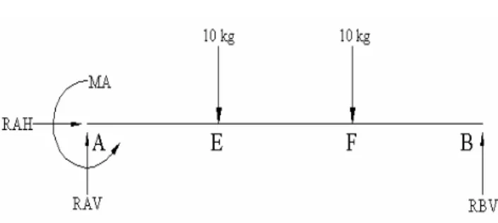 Gambar 3.5. Reaksi gaya batang A - B 