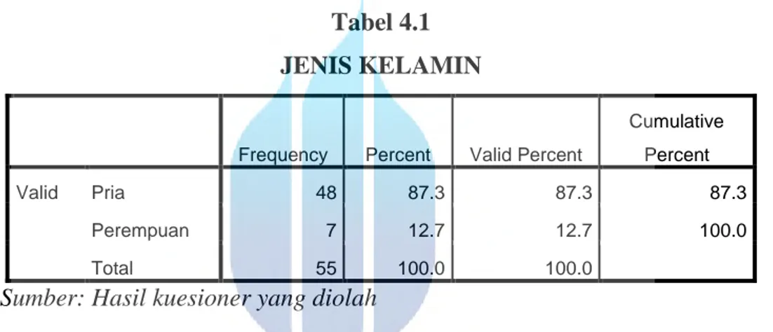 Tabel 4.1  JENIS KELAMIN 
