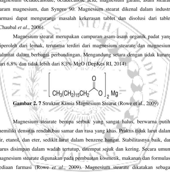 Gambar 2. 7 Struktur Kimia Magnesium Stearat (Rowe et al., 2009) 
