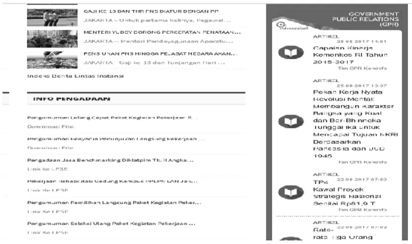 Gambar 1. Contoh Widget GPR yang terpasang di website Lembaga Administrasi Negara 