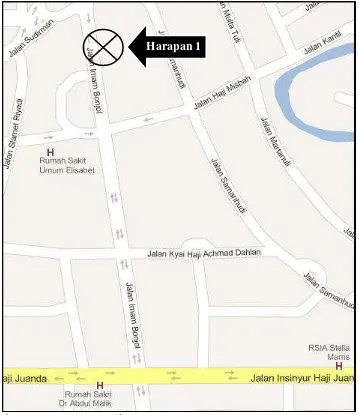 gambar denah lokasi SMA Harapan 1 Medan : 