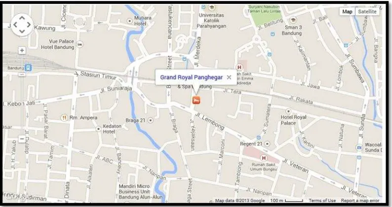 Gambar 3.1 Peta Lokasi Hotel Grand Royal Panghegar 