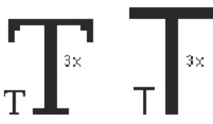 Gambar 2.1 Font Serif (kiri) dan Font Sans Serif (kanan)  (Sumber: Vaughan, 2011: 25) 