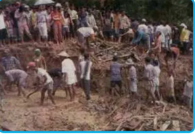 Gambar 3.2 Banjir bandang menyapu kota rumah penduduk di Sirubondo Jawa Timur