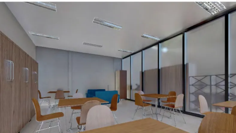 Gambar 5. Minimum jarak antar meja di ruang kelas