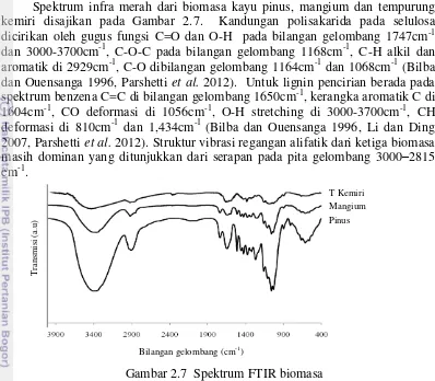 Gambar 2.7  Spektrum FTIR biomasa 