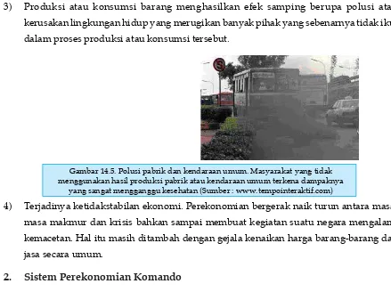 Gambar 14.5. Polusi pabrik dan kendaraan umum. Masyarakat yang tidak 