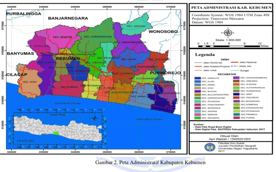 Gambar 2. Peta Administratif Kabupaten Kebumen