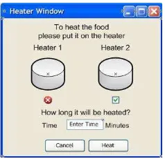 Figure 9. Heater window interface 