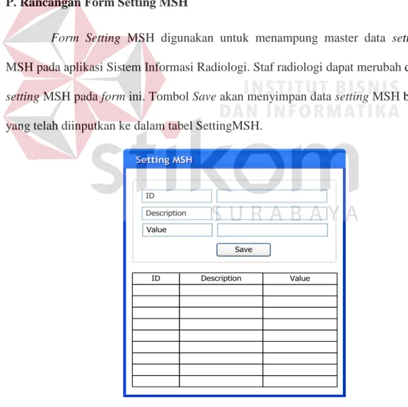 Gambar 3.25 Rancangan Form Setting MSH 