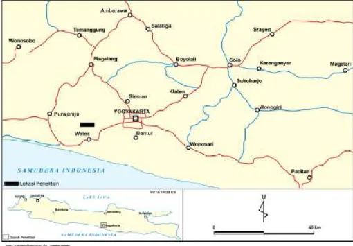 Gambar 1. Lokasi daerah penelitian yang berada di Kabupaten Kulonprogo, Daerah Istimewa  Yogyakarta.