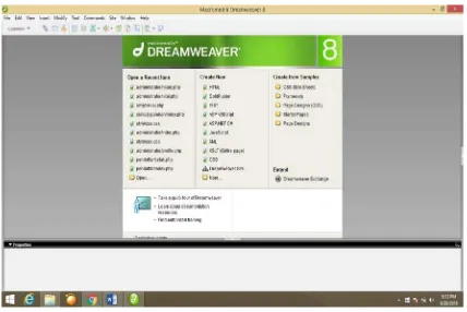 Gambar 2.2 Tampilan Macromedia Dreamweaver 8 