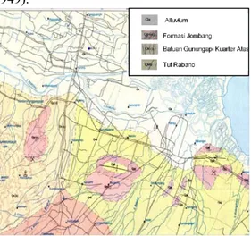 Gambar 1 Peta geologi daerah Porong (Sukardi,  1992) 