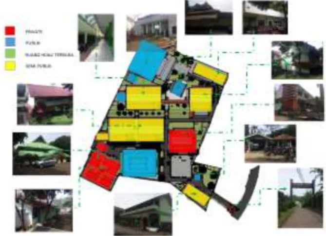 Gambar 2. Analisis Penataan massa dan Zoning di SMKN 5 Bandung  Sumber: Hasil Survey (diedit) (01/11/2016) 