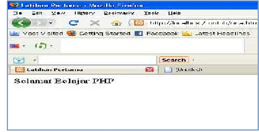 Gambar 2.2. Tampilan Program HTML pada browser