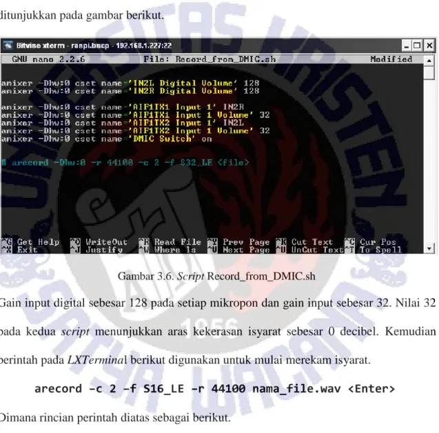 Gambar 3.6. Script Record_from_DMIC.sh 