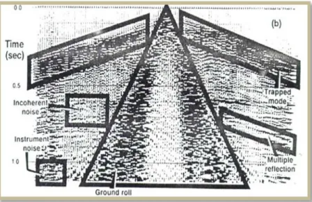 Gambar 6. Contoh noise yang terdapat pada data seismik (Bancroft, 2004). 