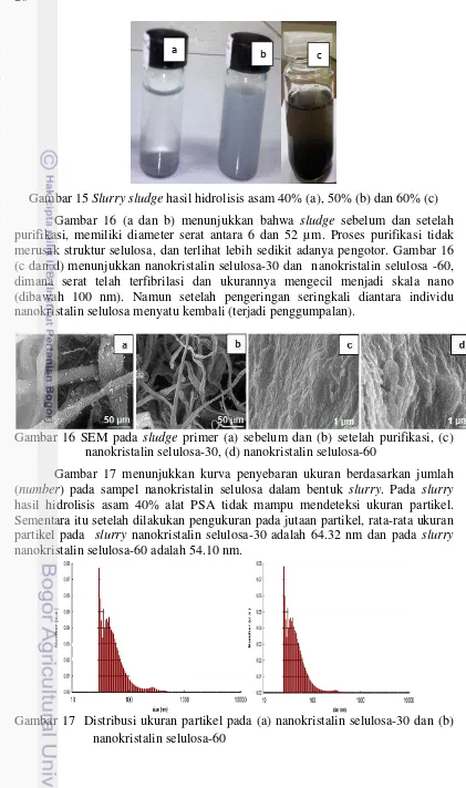 Gambar 15 Slurry sludge hasil hidrolisis asam 40% (a), 50% (b) dan 60% (c)  