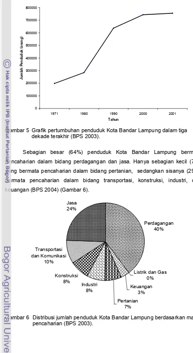 Gambar 6   Distribusi jumlah penduduk Kota Bandar Lampung berdasarkan mata 