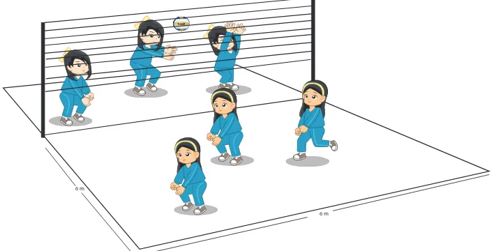 Gambar 1.36  Pembelajaran bermain bolavoli dengan melewati tali