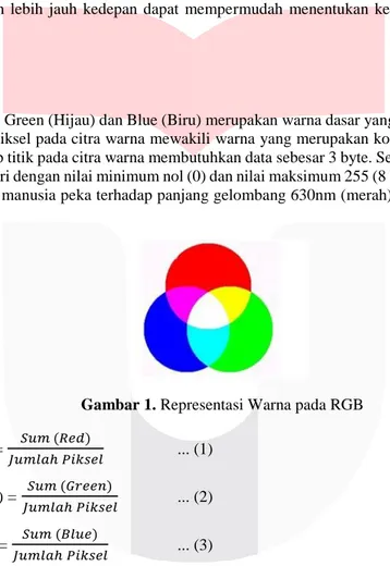 Gambar 1. Representasi Warna pada RGB 