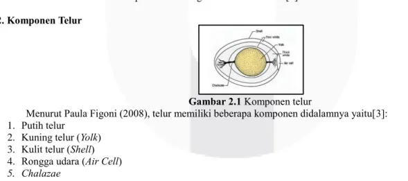 Gambar 2.1 Komponen telur 