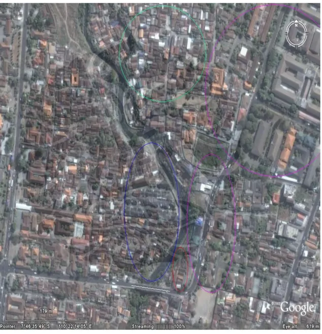 Gambar 5. Sungai Code dan permukiman di sempadan Sungai Code Non Skala  