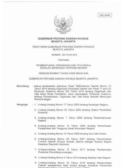 GUBERNUR PROVINSI DAERAH KHUSUS IBUKOTA JAKARTA. PERAfURAN GUBERNUR ...